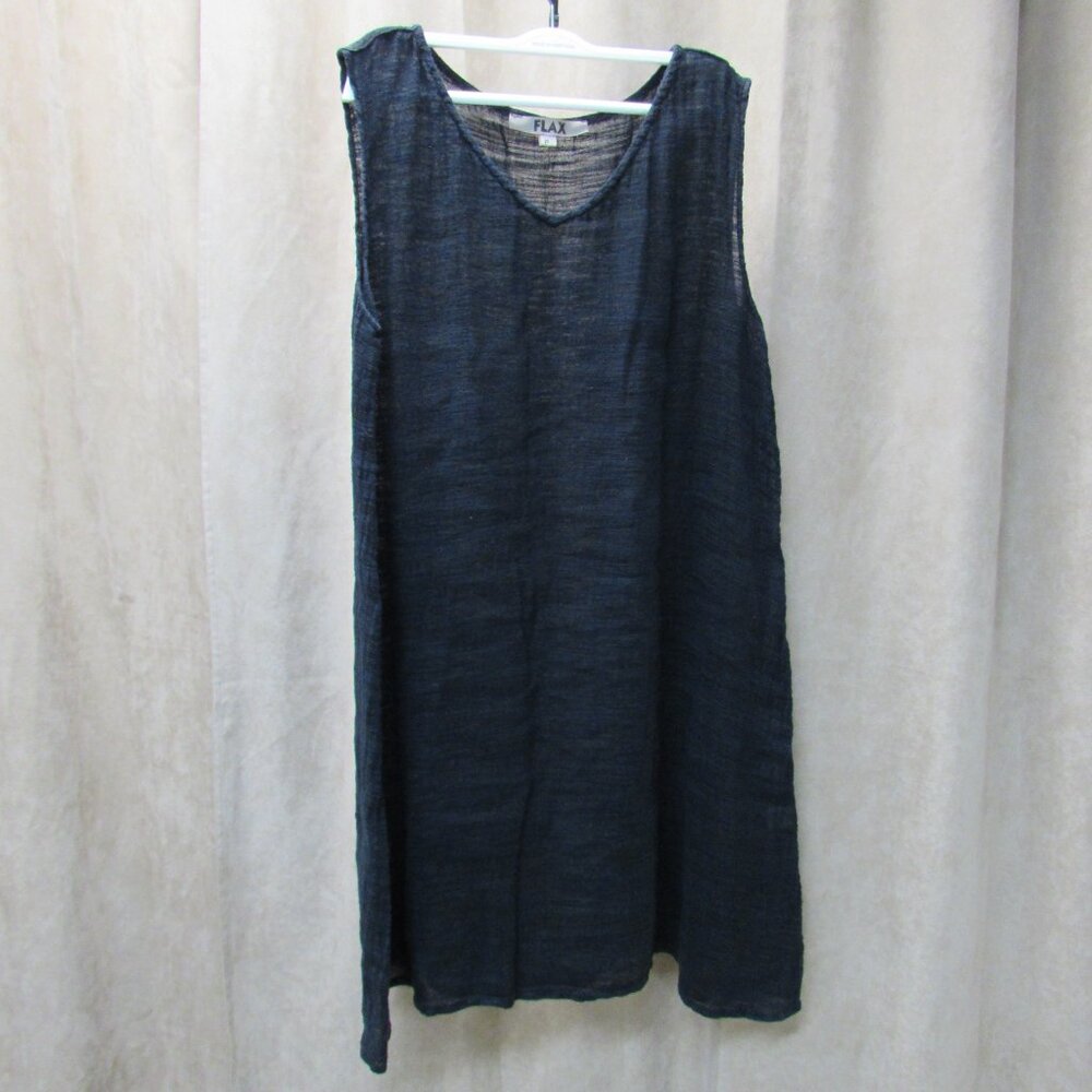 FLAX Size P(4-6) Linen/Cotton Gauzy Swim Cover Up Semi-Sheer